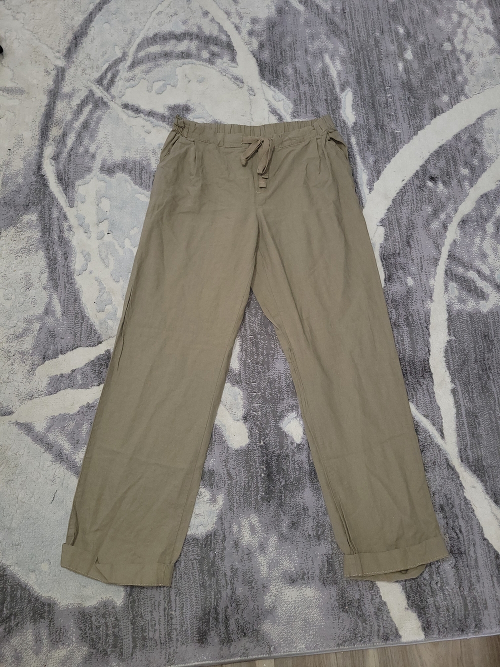 Women's Drawstring  Pants in Tan Color Size M